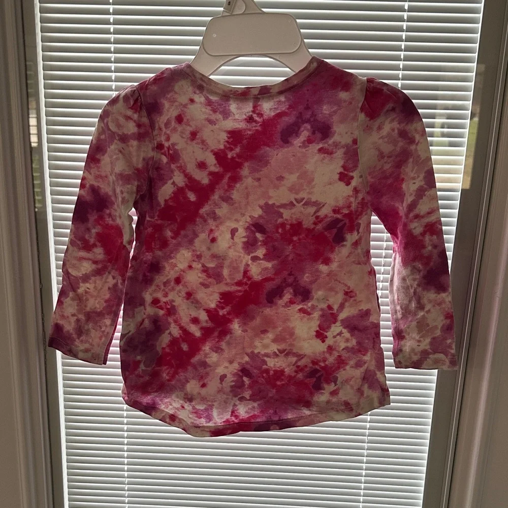 GAP‎ Kids Long Sleeve Tie-Dye Shirt - Pink and Purple